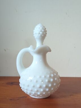 Vintage Avon Milk Glass Hobnail Cruet